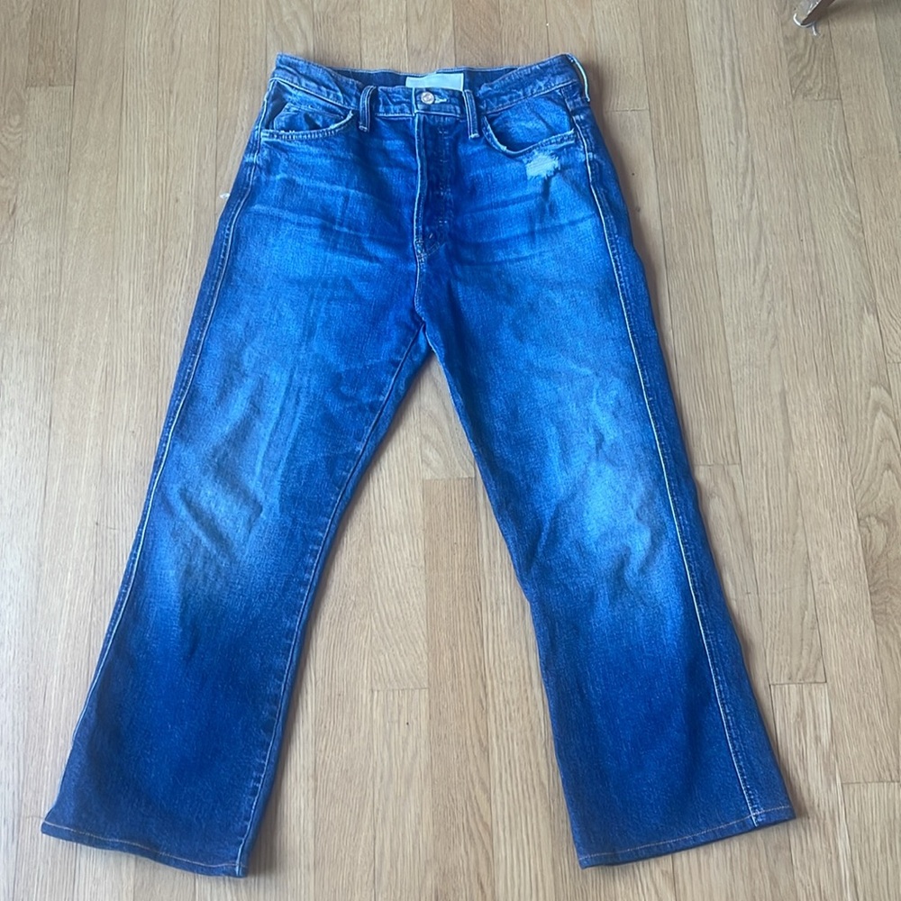 MOTHER Distressed Pocket Tripper Weekender Fray MY TREAT High-Rise Jeans - Picture 2 of 7